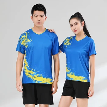 Çin Ejderha Masa Tenisi Seti Formaları Erkekler Kadınlar Çin Ping Pong Takım Elbise Badminton Elbise Golf T Shirt 3