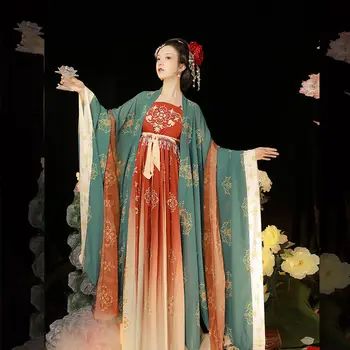 Çin Geleneksel Kadın Hanfu dans kostümü peri elbisesi Antik Elbiseler Zarif Yetişkin Karnaval Parti Dans Kıyafeti Bayan için