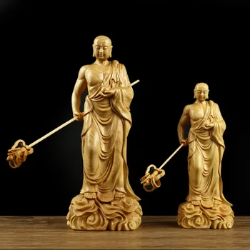 Çin Şimşir Ahşap Budizm Ksitigarbha Boddhisattva Netherworld Lideri Heykeli 18