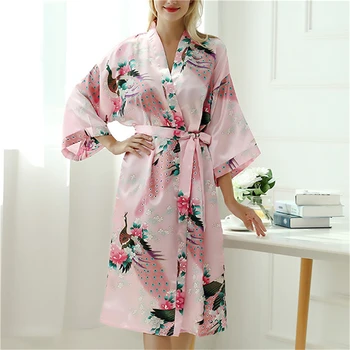 Çiçek Baskılı Gecelik Bayanlar Sonbahar Buzağı Uzunluğu Yarım Kollu Pijama Bohemian Moda Kadın Bornoz 16