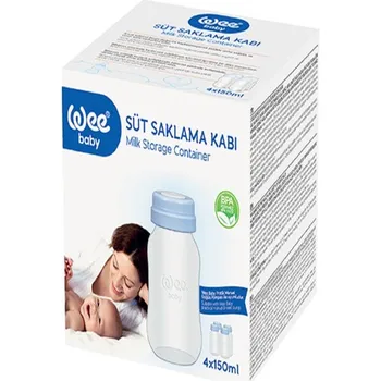 Çiş Bebek Anne Sütü Saklama Kabı 4X150 Ml Biberon Yenidoğan Bebek Beslenme 12