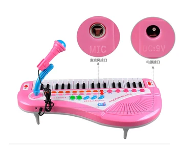 Çocuk 37 Anahtar Klavye İle Mikrofon Mikrofon Elektronik Bebek Eğitici Çok Fonksiyonlu Küçük Piyano Piyano Müziği 13
