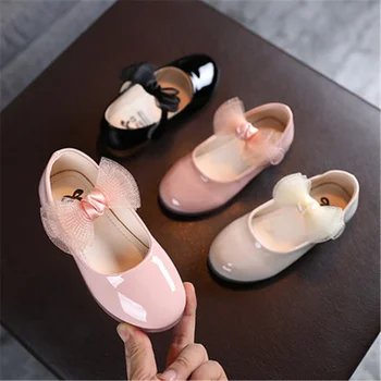 Çocuk Flats Ayakkabı Yaz Çocuklar rahat ayakkabılar Kızlar için Bahar PU Deri Prenses ayakkabı Rahat Çocuklar Daireler 5