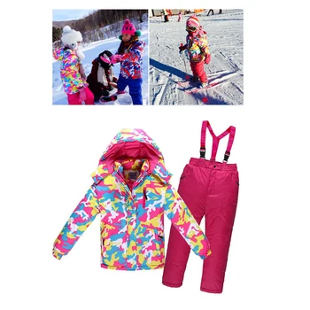 Çocuk Termal Kayak Takım Su Geçirmez Pantolon + Ceket Erkek Kız Kış Spor Rüzgar Geçirmez kaliteli Çocuk Kayak ve snowboard Takım Elbise