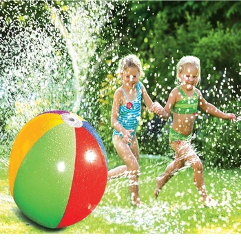 Çocuk Yaz Açık Bahçe Partisi Su Oyun Jet Topu Şişme Çim Oyunu Oyuncak 75CM Yüzme Plaj Havuzu Oyun çocuklar için