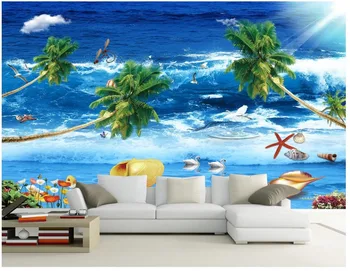 Özel 3d fotoğraf duvar kağıdı 3d duvar resimleri duvar kağıdı Taze Deniz Manzarası Güzel Deniz Manzarası duvar Akdeniz Tarzı TV Kanepe Duvar dekor