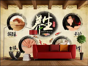 Özel duvar 3d fotoğraf duvar kağıdı Geleneksel Çin Tıbbı Kültür Sağlık Merkezi ev dekor duvar kağıdı duvar 3 d rulo