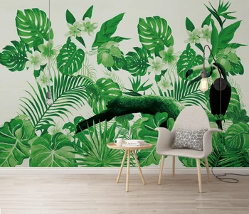 Özel duvar kağıdı tropikal bitkiler papağan arka plan duvar kağıdı yatak odası dekorasyon duvar kağıdı duvar 3d duvar kağıdı duvar kağıdı duvar 21