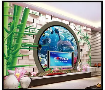 Özelleştirilmiş 3d duvar kağıdı 3d duvar resimleri duvar kağıdı 3D sualtı dünyası yumuşak kanepe zemin stereo TV duvar oturma odası duvar kağıdı