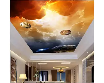 Özelleştirilmiş 3d fotoğraf duvar kağıdı 3d duvar tavan duvar kağıdı duvar resimleri evren uzay bulutlar yatak odası freskleri 3d odası duvar kağıdı 6