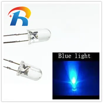 Ücretsiz kargo 1000 adet/grup 5mm yuvarlak LED şeffaf ışık yayan mavi, ışık yayan diyot F5 mavi ışık dıy 18