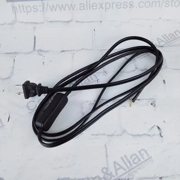 Ücretsiz kargo örnek sipariş Uzatın tel kordon CE / UL fiş ve anahtarı 2 * 0.75 mm güç kablosu siyah renk 15