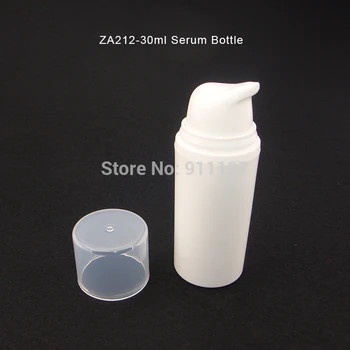 şeffaf kapaklı beyaz 30ml pp havasız pompa şişesi, yuvarlak PP 30ml pompa havasız şişe, küçük plastik pompa airelss şişe toptan 2
