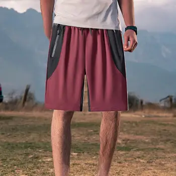 Şık Erkek Pantolon Yumuşak Derin Kasık Nefes Yaz Sweatpants Eğlence Fermuarlı Cepler Yaz Sweatpants Giyim 1